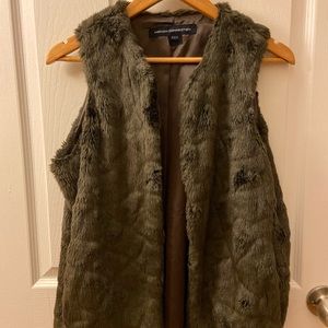 French Connection Faux Fur Vest with Pockets